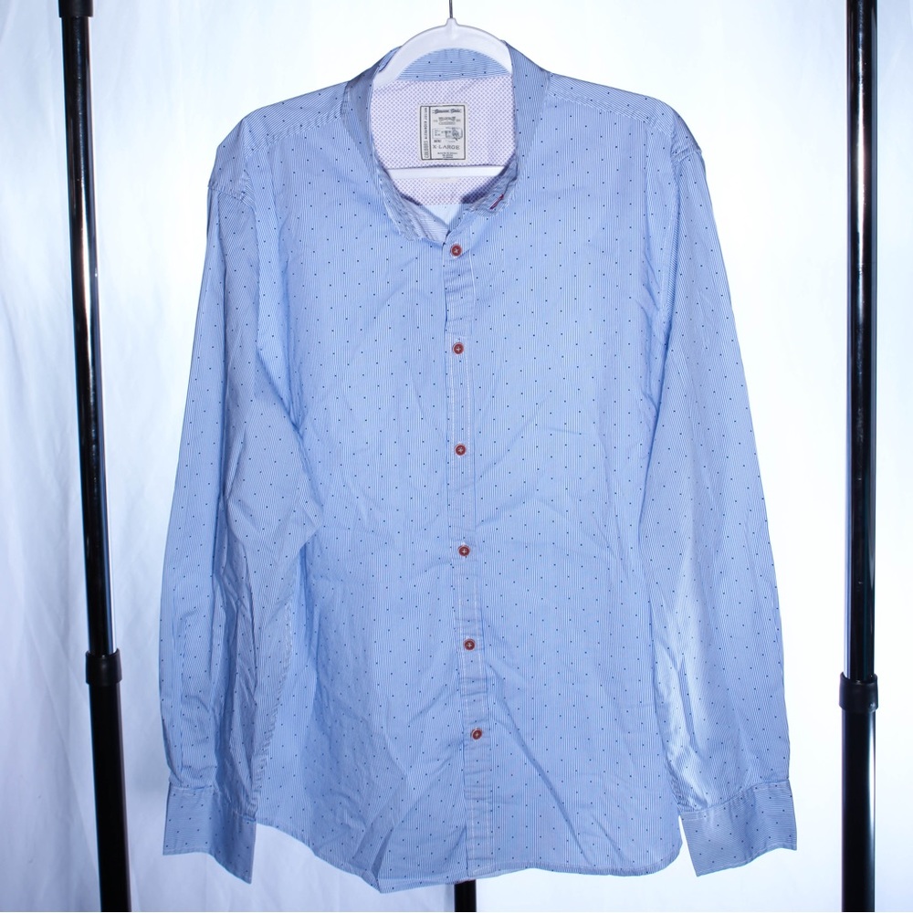 Alexander Julian Men's Colours Blue White Striped Shirt Button Up Size XL